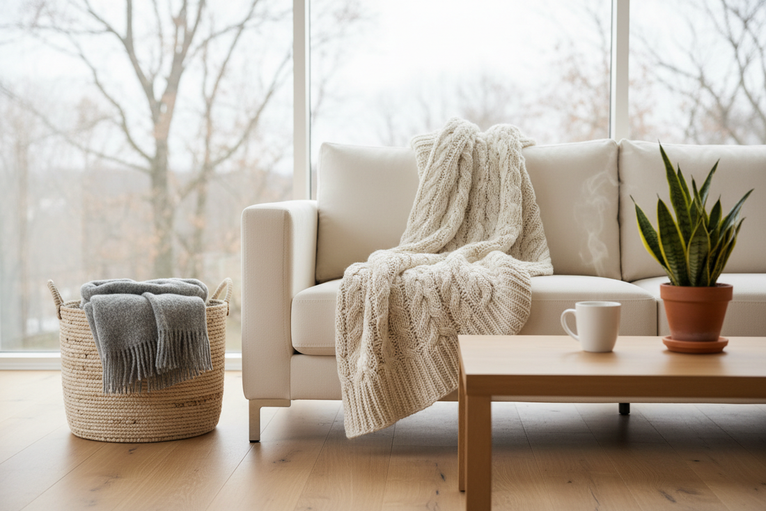 Throw Blanket Routine (Early-Winter Edition): Cozy styling, fewer lint battles, and easy storage that looks intentional