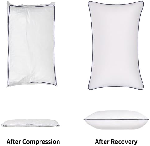 Hotel Quality Cooling Queen&King Size Bed Pillows Set of 4 - Soft, Firm, and Supportive Down Alternative Pillows for Back, Stomach, and Side Sleepers