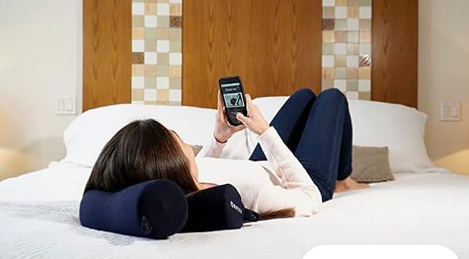 Twist Memory Foam Travel Pillow - Cotton Cover - Travel Bag Included - Adjustable, Bendable Pillow for Neck, Head, Chin, Lumbar and Leg Support (Blue)