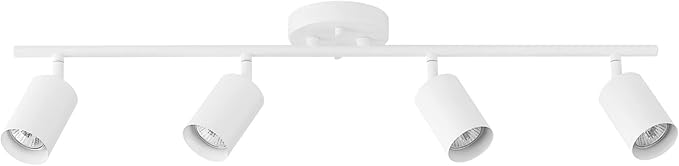 Globe Electric Pratt 4-Light Track Lighting, Matte White, Bulb Not Included