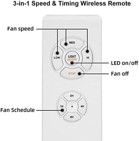 52 inch Ceiling Fan Remote Control Kit:3-in-1 Ceiling Fan Timing & Speed Remote for Ceiling Fan lamp