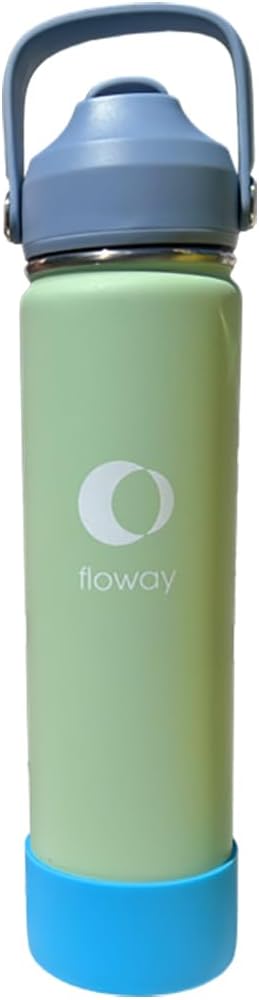 24oz Stainless Steel Vacuum Insulated Water Bottle with Straw Lid and Cleaning Brush, BPA Free, Leakproof, Temp Control, for Hot and Cold Drinks (Cool Mint, 24oz)