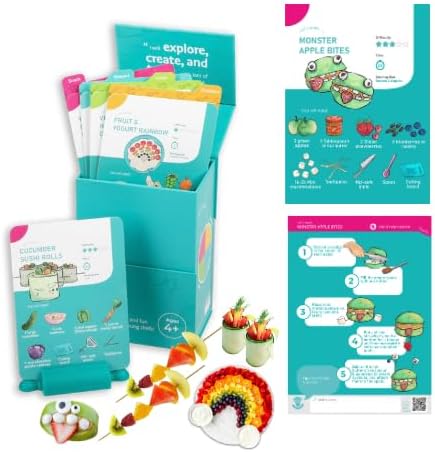 My First Recipe Box for Kids: Montessori-Inspired, Easy-to-Follow Recipes with Visual Guides. Cookbook for Kids Ages 4+ with Storage Box and Recipe Stand.