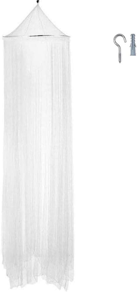 Eimilaly Bed Canopy Mosquito Net, Bed Canopy for Girls Room Decor - Insect Protection Hanging Canopy for Adults, Babies, Outdoor Camping, White/No Opening