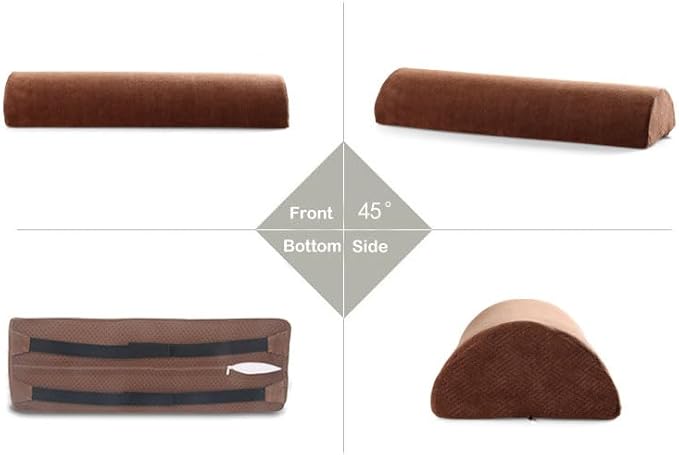 Recliner Leg Pillow Memory Foam Non-Slip Long Bolster Pillow for Legs, Knees, Lower Back and Head, Lumbar Support Pillow 23.6x8x4 Inch Coffee