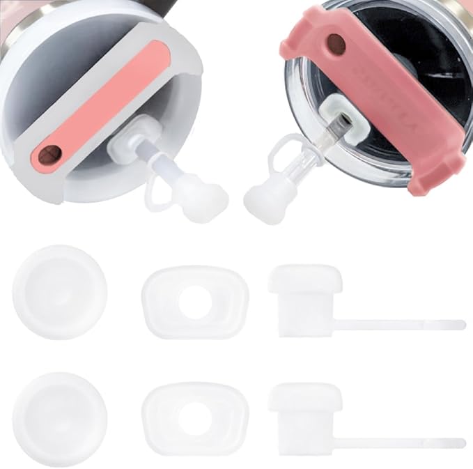 2 Set Spill Stopper for Stanley Cup 40oz/30oz/20oz/64oz, Leak Proof Accessories for Tumbler Quencher H2.0 & 1.0, Anti Leak Straw Cover Kit for Stanley