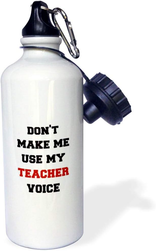 3dRose Dont make me use my teacher voice-Sports Water Bottle, 21oz , 21 oz, Multicolor