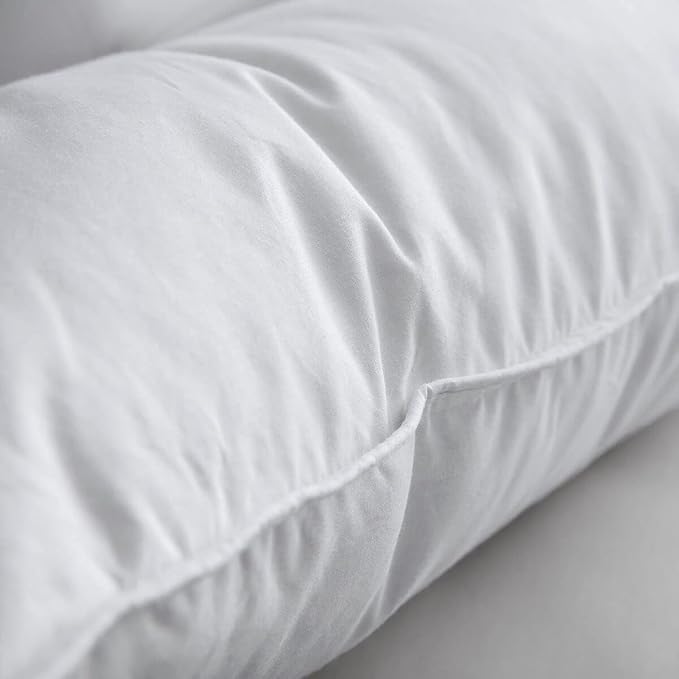 Luxury Goose Feathers Down Pillow Standard Size, Hotel Quality Fluffy Bed Pillow, Soft Pillow for Sleeping, Organic Cotton Cover(20x26”, Pack of 1)