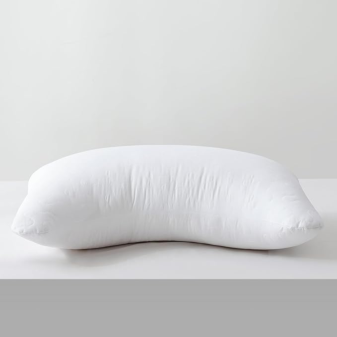 Shatex Curved Firm Pillow Queen Size 28 x 20 inch, Bed Pillow with Adjustable Insert Provides Stronger Support - for Back, Stomach & Side Sleepers.