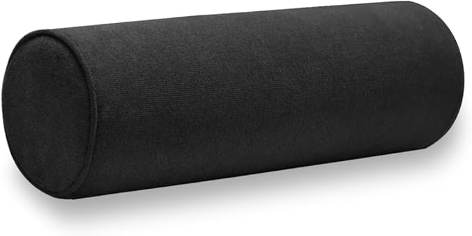 Cylinder Round Memory Foam Support Pillows 17.8X6 Cervical Neck Roll Pillow with Pillowcase Soft, Comfortable and Breathable for Sleeping, Chair, Car, Sofa，Travel Black
