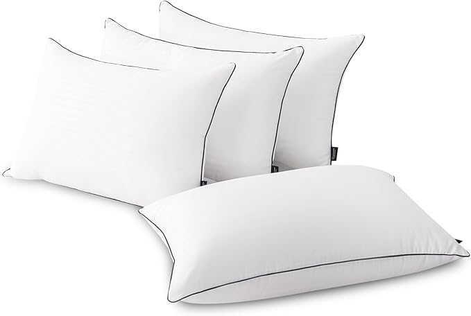 GOHOME Pillows Standard Size Set of 4 - Bed Pillows for Sleeping 4 Pack, Cooling Supportive Hotel Pillows with Premium Soft Down Alternative Fill for Side Stomach and Back Sleepers