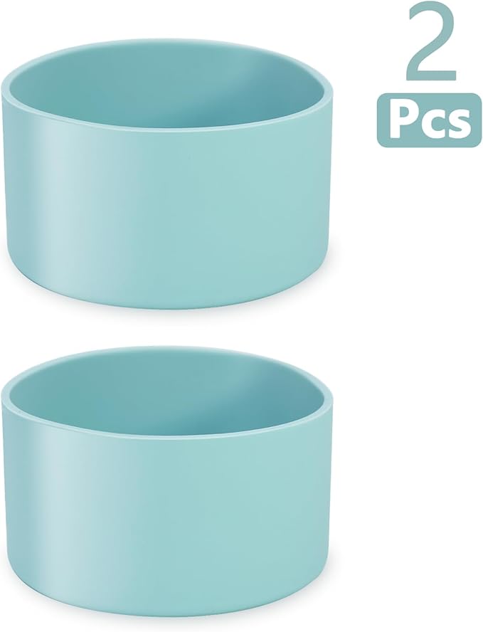 2 Pcs 3 Inch / 75mm Mint Green Water Bottle Boot, Silicone Tumbler Sleeve Water Bottle Bumper, Tumbler Accessories Water Bottle Bottom Protector for 20oz 30oz 40oz Tumbler Water Bottle