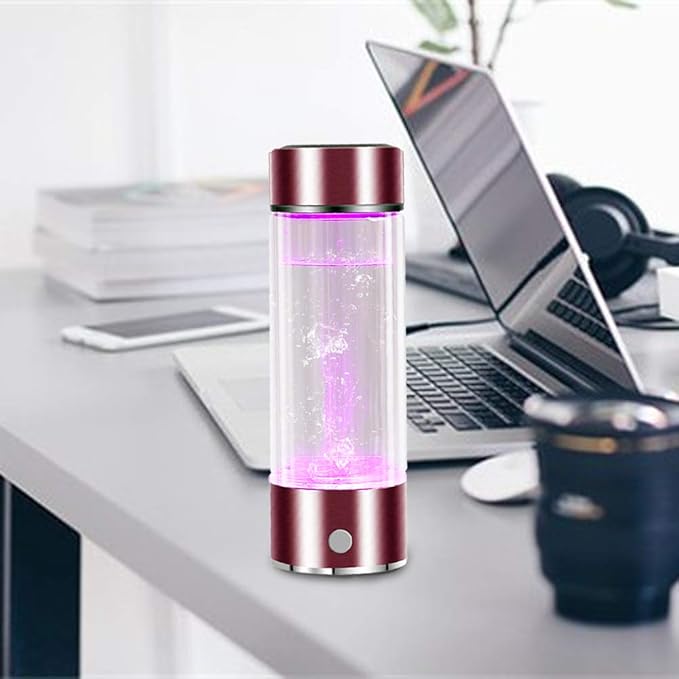 3 Mins Negative Ion Hydrogens-Rich Water Cup Generator Alkaline 450ML Portable USB Charge Electrolytic Generator Lonization Bottle Glass Anti-aging Health Care Cup