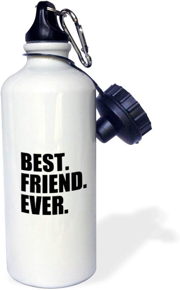 3dRose Best Friend Ever-Gifts for Bffs and Good Friends-Humor-Fun Funny Humorous Friendship Gifts Sports Water Bottle, 21 oz, White