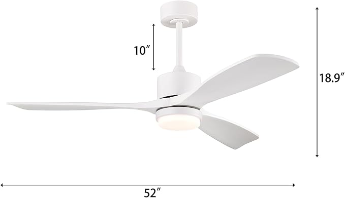 Tariq 52-inch Solid Wood and Metal Lighted Ceiling Fan with LED Lighting