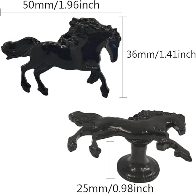 Horse Cabinet Knob 4 Pcs Drawer Dresser Knobs Pulls Cupboard Furniture Door Knobs Decorative Zinc Alloy Single Hole Handles