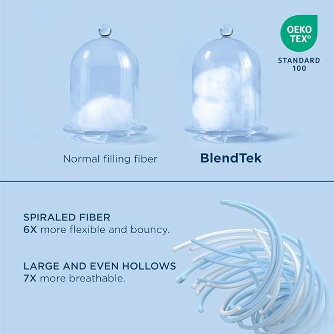 Bedsure Hotel Pillows - Luxury Bed Pillows for Sleeping with Decoration Strip Breathable Cover Soft & Supportive Pillows for Side, Back or Stomach Sleepers (2, Blue, Standard)