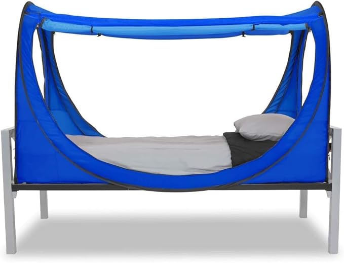 Privacy Pop up Eclipse Bed Tent Bed Drapes (Blue, Queen)