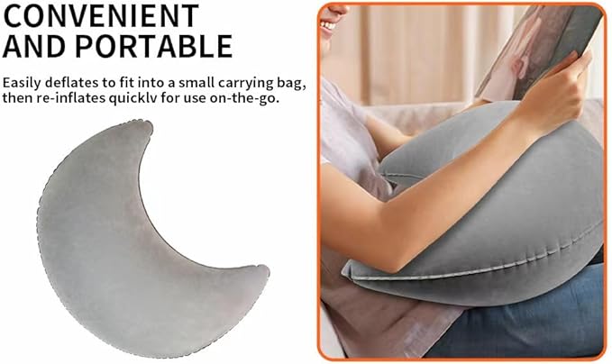 Inflatable Reading Pillow, Rest pillow for sofa &bed,Ergonomic Gaming Lap Pillow, Provides Wrist & Elbow Support, Reduces Shoulder & Neck Pressure