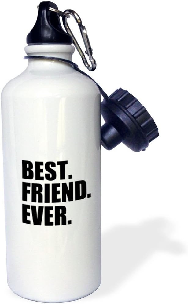 3dRose Best Friend Ever-Gifts for Bffs and Good Friends-Humor-Fun Funny Humorous Friendship Gifts Sports Water Bottle, 21 oz, White