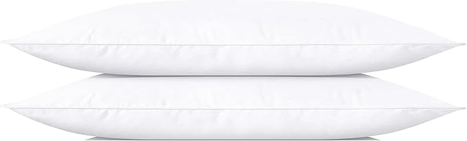 SILUI Pillows King Size Set of 2 Pack Extra Flat Thin Soft Support Hypoallergenic Down Alternative Bed Pillow for Back, Stomach or Side Sleepers,20x36in