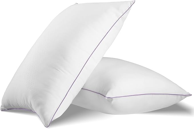 JOLLYVOGUE Pillows Queen Size Set of 2, Bed Pillows Set of 2, Cooling and Supportive Pillows with Super Soft Down Alternative Fill, Luxury Fluffy Hotel Quality for Side, Back, and Stomach Sleepers