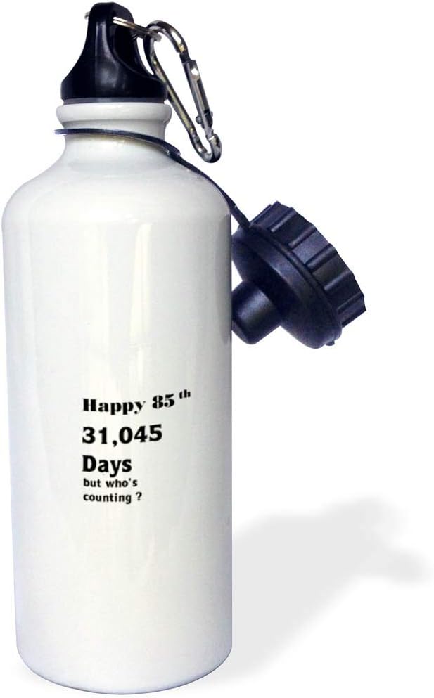 3dRose Print of Funny 85th Birthday-Sports Water Bottle, 21oz , Multicolored