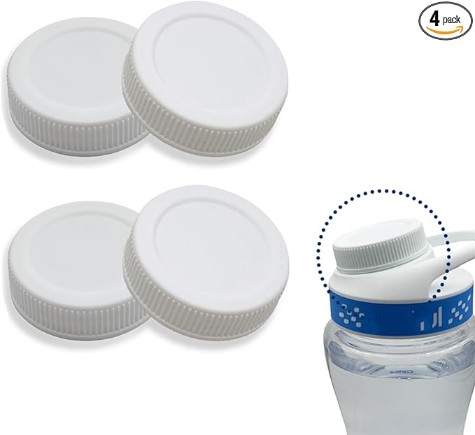 4 Pack Lid for Cirkul Water Bottle, Keeper Caps for Cirkul Water Bottle Compatible with Replacement 12oz, 22oz, 32oz, 42oz, 62oz Stainless Steel & Plastic Water Bottles（white） (4)