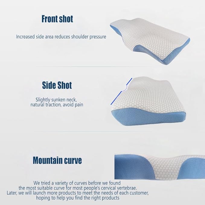Cervical Anti Snore Pillows - Ergonomic Neck Support Pillow for Neck & Shoulder Pain Relief - Back,Stomach Sleepers,Cervical Neck Pillow,Memory Foam Pillows(Tencel Pillowcase-Normal Feeling)