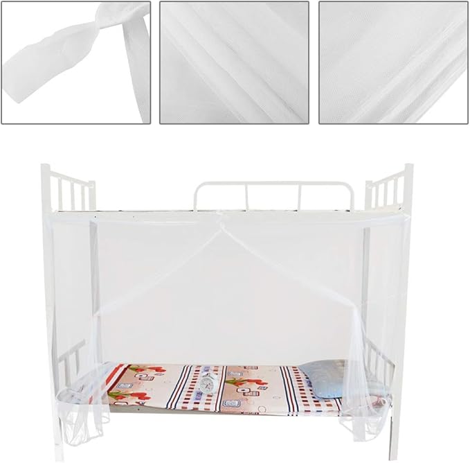Mosquito Net for Bed Canopy,4 Corner Post Bed Canopy Mosquito Net Twin Full Queen Size Netting White Camping Screen House (Twin)