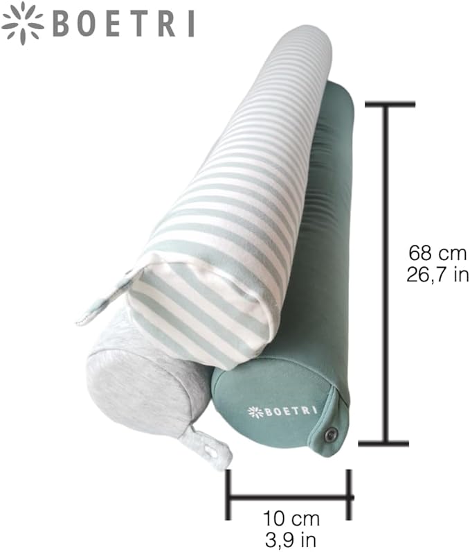 Twist Memory Foam Travel Pillow - Cotton Cover - Travel Bag Included - Adjustable, Bendable Pillow for Neck, Head, Chin, Lumbar and Leg Support (Aqua Green)