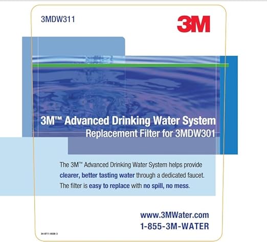 3M Water Filtration System Under Sink Dedicated Faucet Replacement Water Filter Cartridge DW311-01