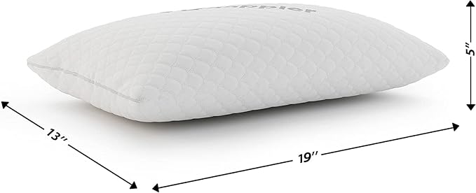 Small Shredded Memory Foam Pillow for Travel and Camping - Compressible Medium Firm Bed Pillow, Contoured Support, Breathable Cover, Machine Washable, Ideal Backpacking, Airplane and Car