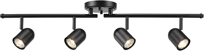 Globe Electric 60029 Roland 4-Light Foldable Track Lighting, Matte Black, Bulb Not Included