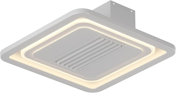 21 Inch Speed Bladeless Ceiling Fan,LED Ceiling Lights with Fan,Remote Control Enclosed Flush Mount Ceiling Fan With Timming,Low Profile Ceiling Fan With Light,3000-6000K, 6 Wind Speed