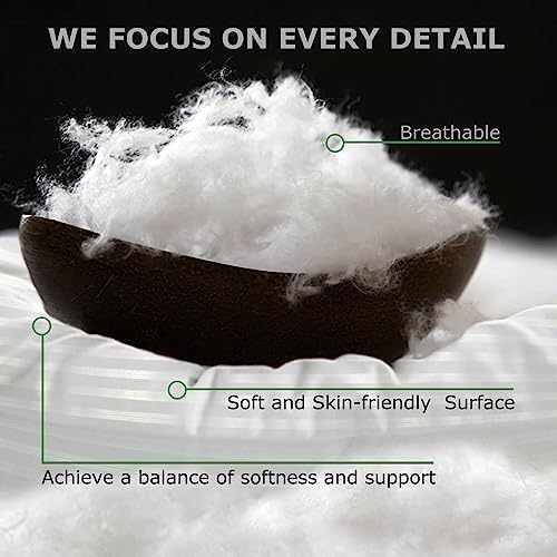 Pillows King Size Set of 2, Soft Down Alternative Bed Pillows for Sleeping, King Pillows 2 Pack for Back, Stomach or Side Sleepers, Cooling Fluffy Hotel Pillows, Machine Washable