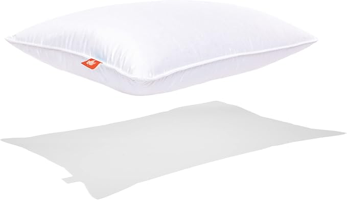 Canadian Down & Feather Co. – Medium 625 Fill Power White Down Sleeping Pillow Queen Size - 500 Thread Count Shell 100% Cotton - Made in Canada