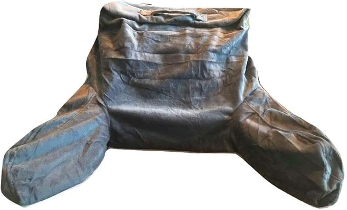 ComfortSpa Reading Pillow Replacement Cover for 19 inch Back Rest Pillow, Polyester Velour Machine Wash and Dry (Grey)