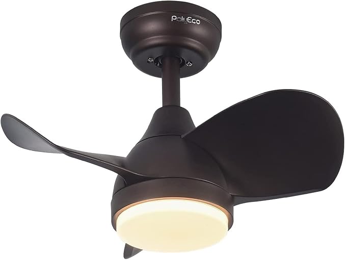 Ceiling Fans with Lights, Modern Ceiling Fan with Lights Remote Control, Flush Mount Ceiling Fan with LED Light， Reversible Quiet DC Motor for Bedroom Living Room(20 Inches)