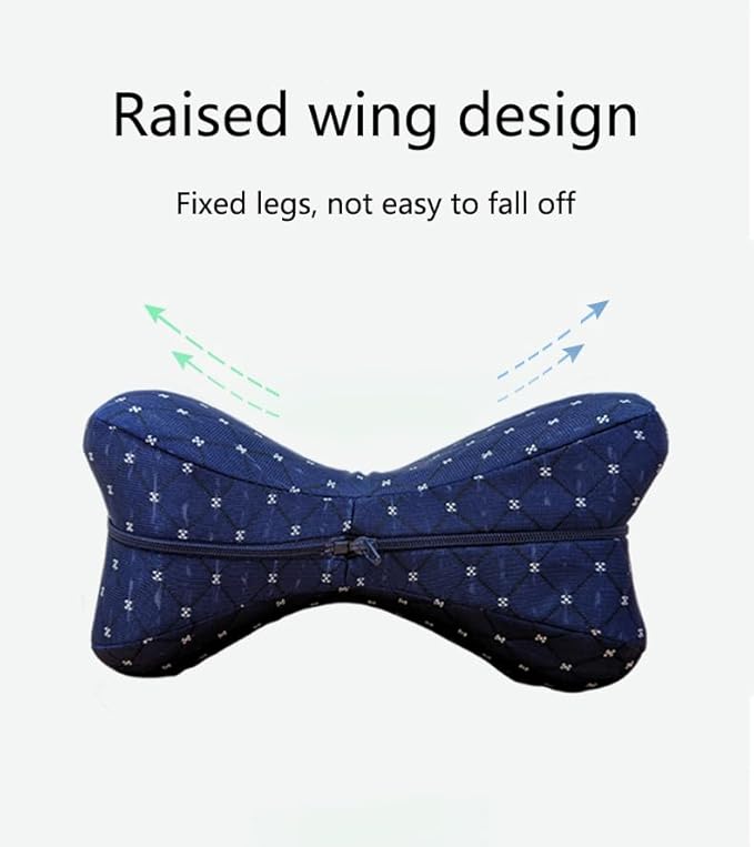 Leg & Knee Memory Foam Support Pillow for Side Sleepers,Soothing Relief for Sciatica Relieves Hip Back Pain,Removable and Washable (Navy Blue)