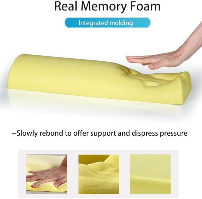 Recliner Leg Pillow Memory Foam Non-Slip Long Bolster Pillow for Legs, Knees, Lower Back and Head, Lumbar Support Pillow 23.6x8x4 Inch Navy