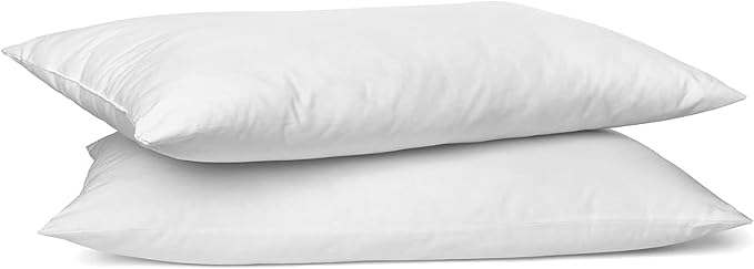 SILUI Extra Flat Soft Thin Pillows King Size Set of 2 Pack Bed Pillow with Down Alternative Fill for Side Back Stomach Sleepers, 20x36 Inches, White