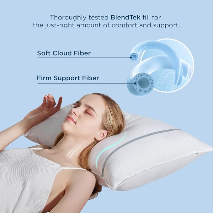 Bedsure Hotel Pillows - Luxury Bed Pillows for Sleeping with Decoration Strip Breathable Cover Soft & Supportive Pillows for Side, Back or Stomach Sleepers (4, Grey, Standard)