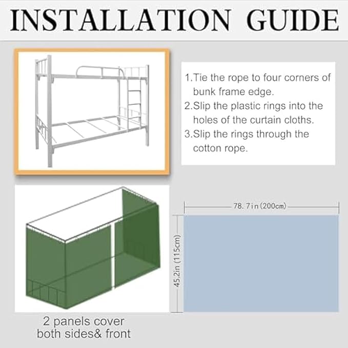 2 Panels Dormitory bed curtain single bed shading decor privacy protection cover canopy, loft under Bunk Bed Curtains