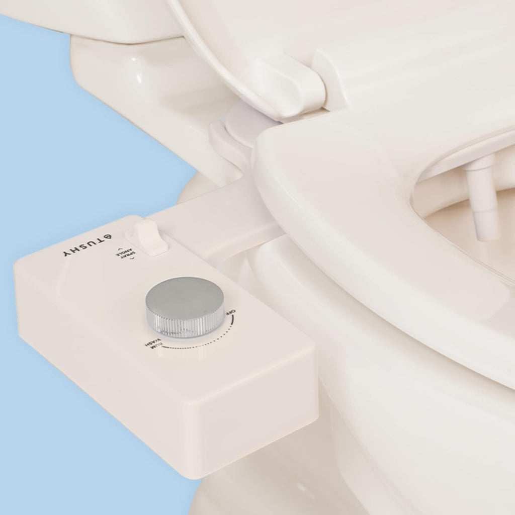 TUSHY Classic 3.0 Bidet Seat Attachment - A Non-Electric Self Cleaning Water Sprayer with Adjustable Water Pressure Nozzle, Angle Control & Easy Home Installation (Biscuit/Platinum)