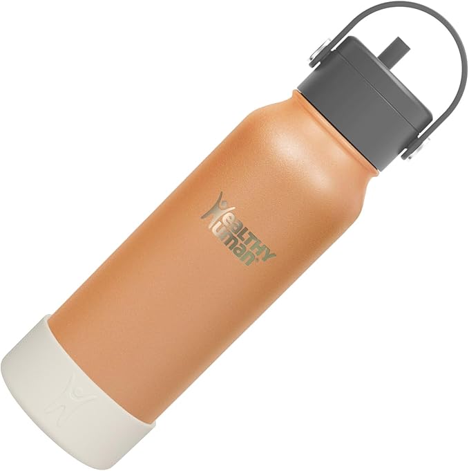 21oz Healthy Human Bottle Bundle with Insulated Bottle, Straw Lid & Bumper Boot - 21oz Mocha