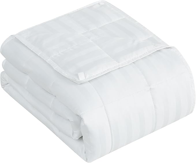 Weighted Blanket for Adult,25lbs Heavy Weighted Blanket 88"x104" Breathable Cooling Summer Blankets, Ultra Soft Cotton Comfort Throw Blanket with Glass Beads for All-Season (White)