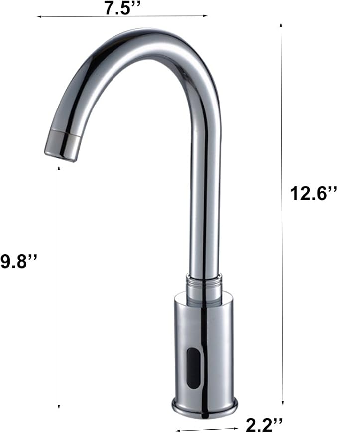 Automatic Touchless Sensor Faucet Motion Activated Kitchen Bathroom Hands Free Tap, Chrome