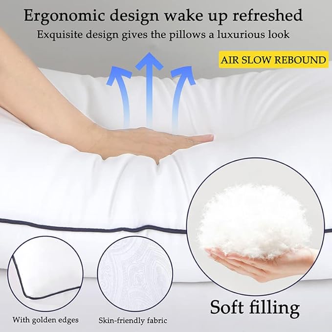 OPPOSY Bed Pillows for Sleeping 2Pack Medium Firm, Standard Size Set of 2, Cooling Pillows Hotel Quality with Premium Soft Down Alternative Fill for Back, Stomach or Side Sleepers（Pack of 2）