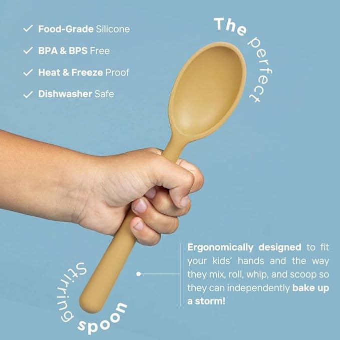 Premium baking utensils for kids: safe, simple & smart. 100% food grade silicone